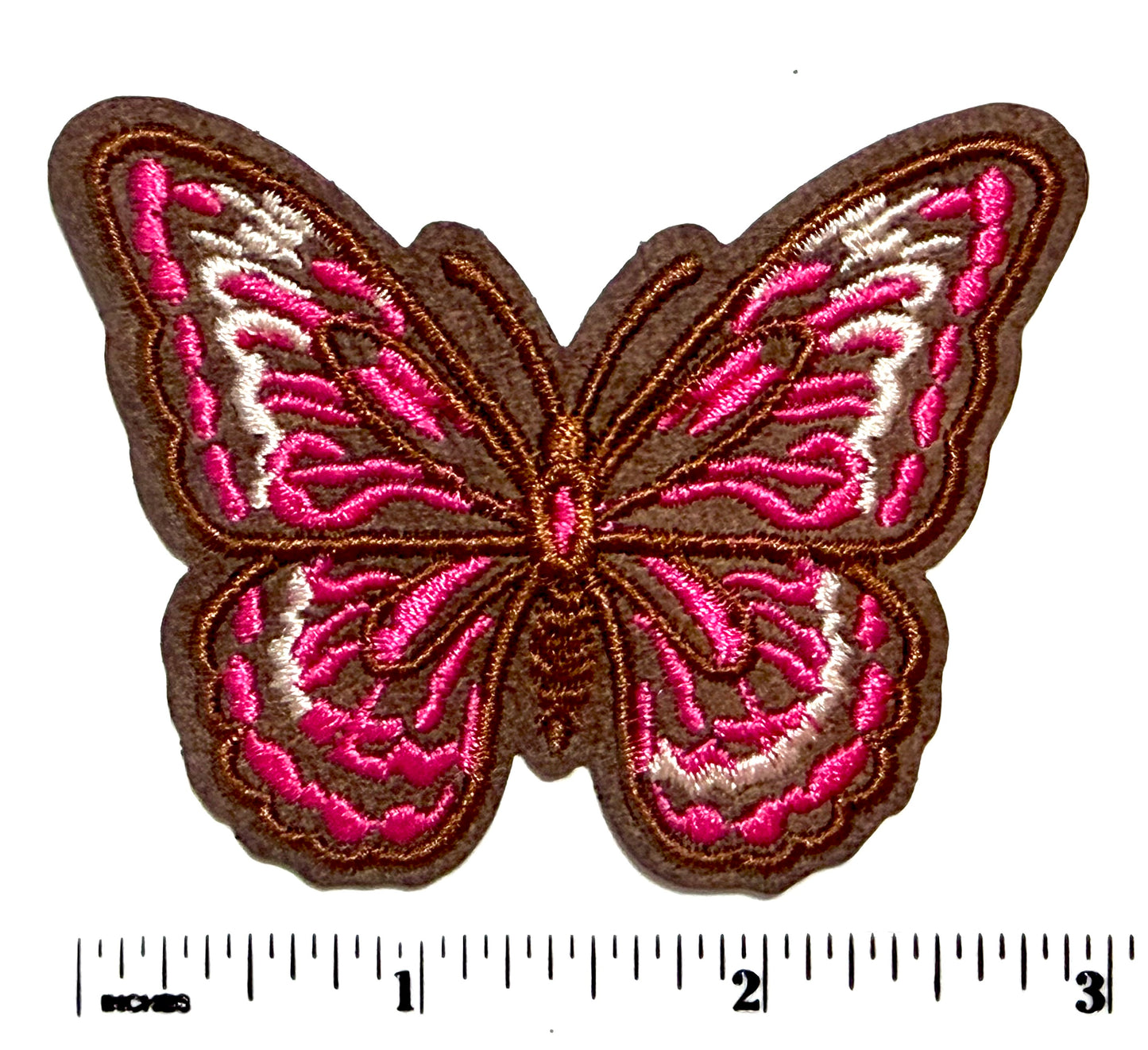 Butterfly patch - Embroidered Iron On Leatherette Patch 3”