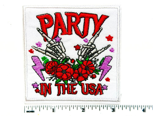 Party in the USA patch - Embroidered Iron On Patch 3”