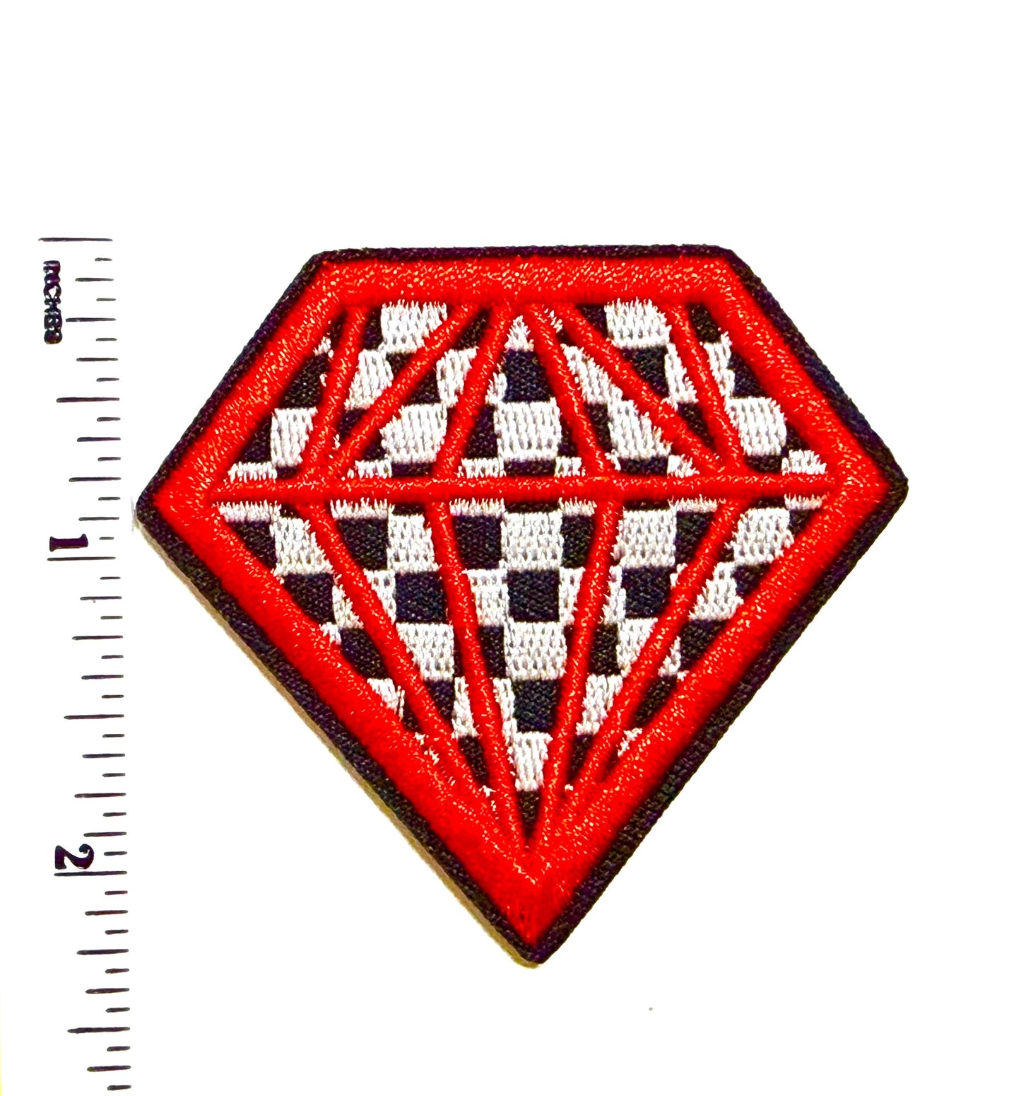 Checkered Diamond patches - Embroidered DIY Iron on patches 2.5”