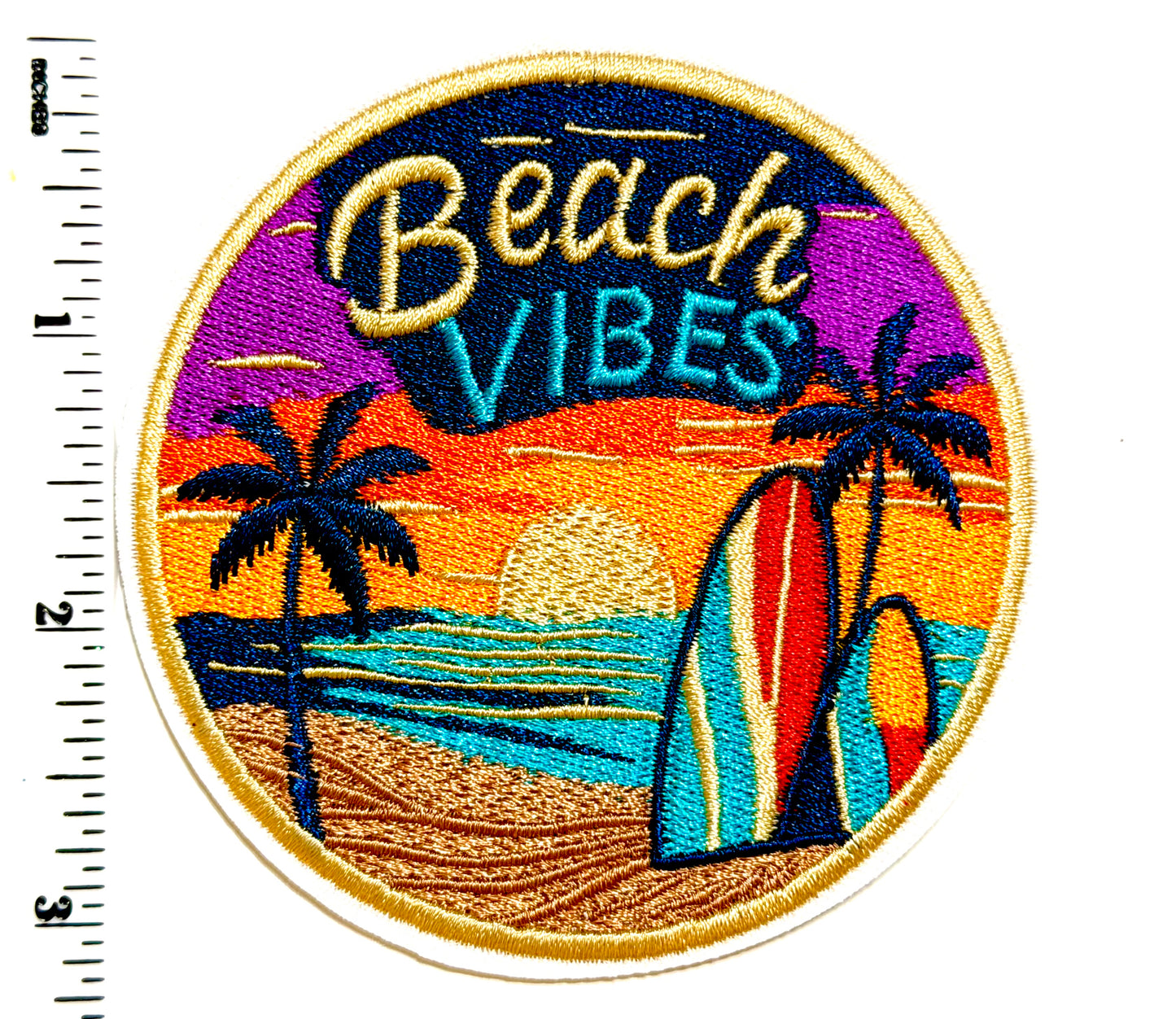 Beach Vibes - Embroidered Iron On Patch 3”