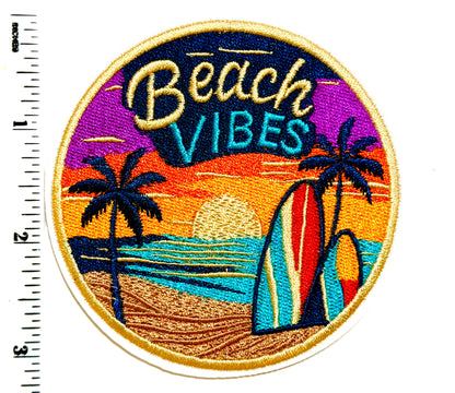 Beach Vibes - Embroidered Iron On Patch 3”