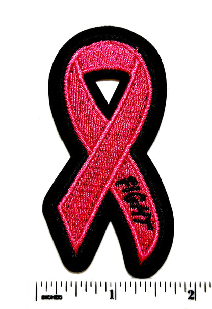 Breast Cancer Awareness Ribbons - Embroidered Iron On Patches 3”