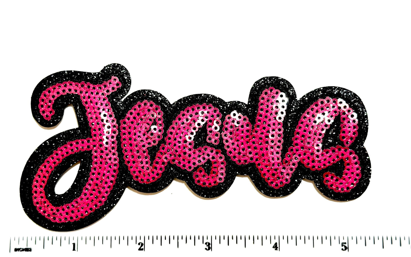 Jesus sequins and glitter patch - DIY Iron on patch