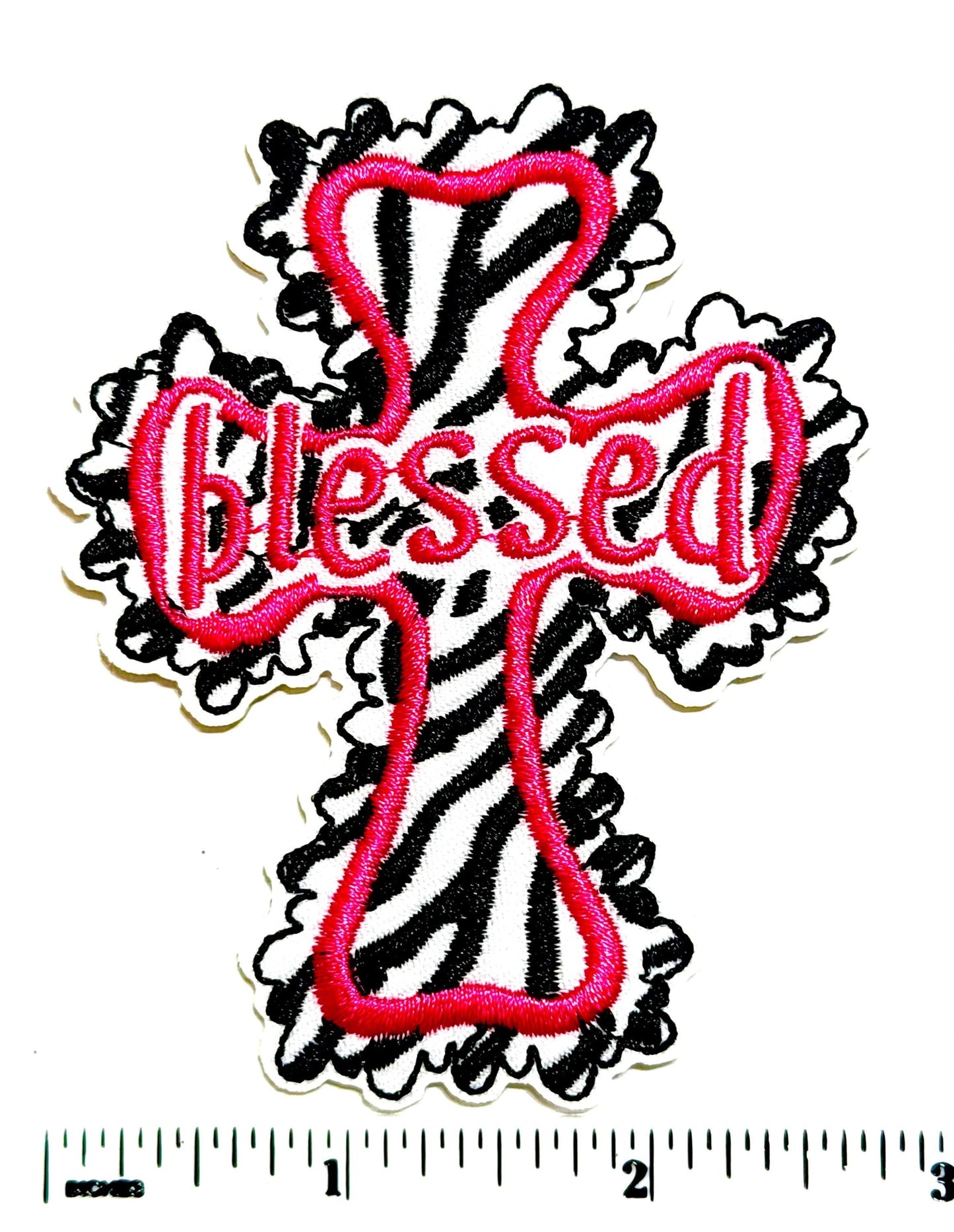 Blessed Cross with zebra stripes 3.5”