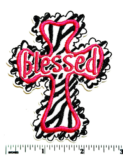 Blessed Cross with zebra stripes 3.5”
