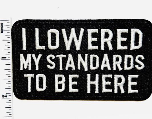 Funny Embroidered Patch – I Lowered My Standards, Iron On Applique