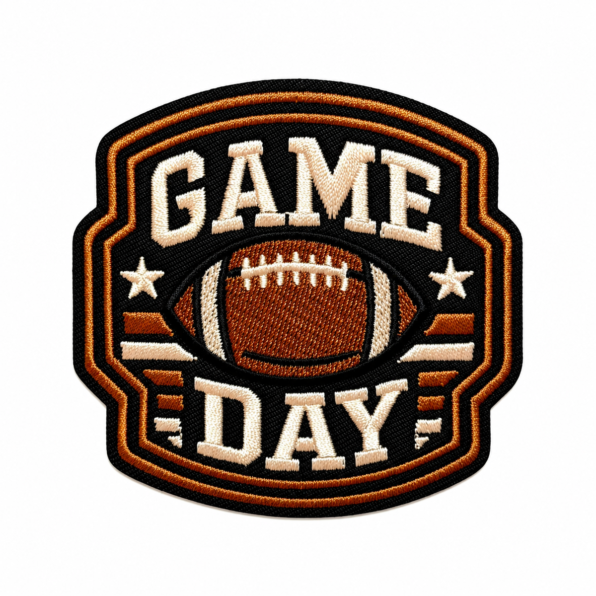 Game Day football patch - Embroidered Iron On Patch 3.25”