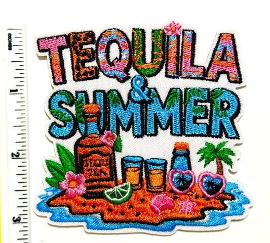 Tequila & Summer patch- Embroidered DIY Iron on patch