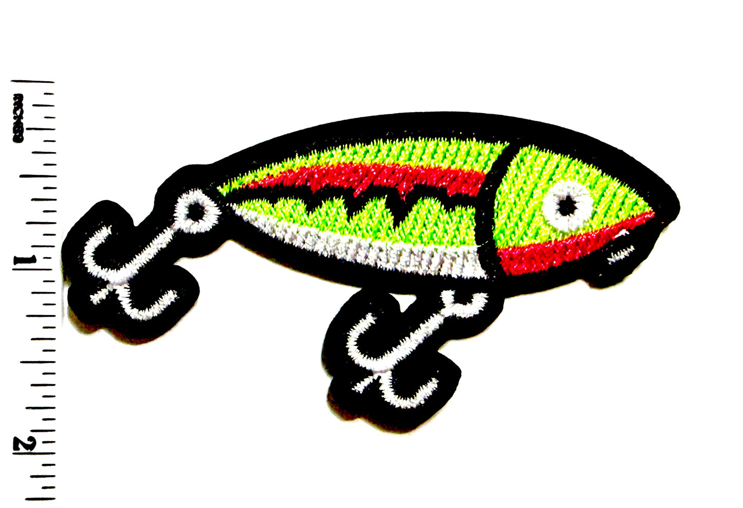 Fishing Gear neon patches - Embroidered Iron On Patches 3”