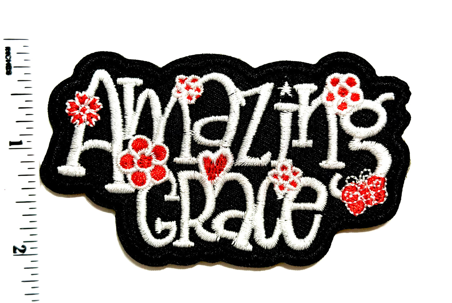 Amazing Grace patch - Embroidered Iron On Patch 3.5”