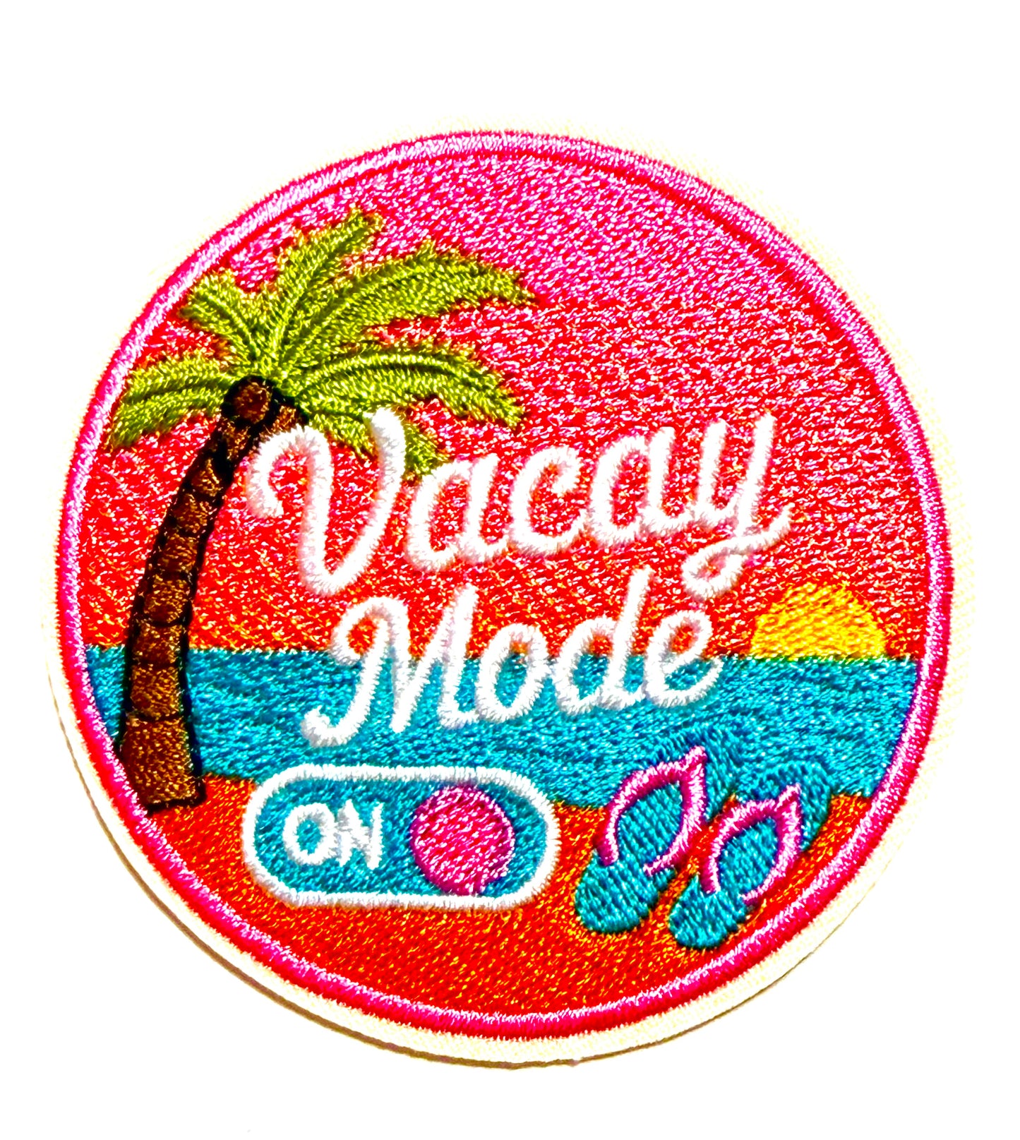 Vacay Mode patch - Embroidered Iron On Patch 3”