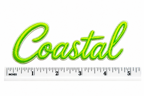 Coastal puff letters - Embroidered Iron On Patch 5”