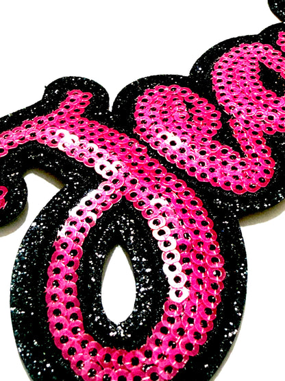 Jesus sequins and glitter patch - DIY Iron on patch