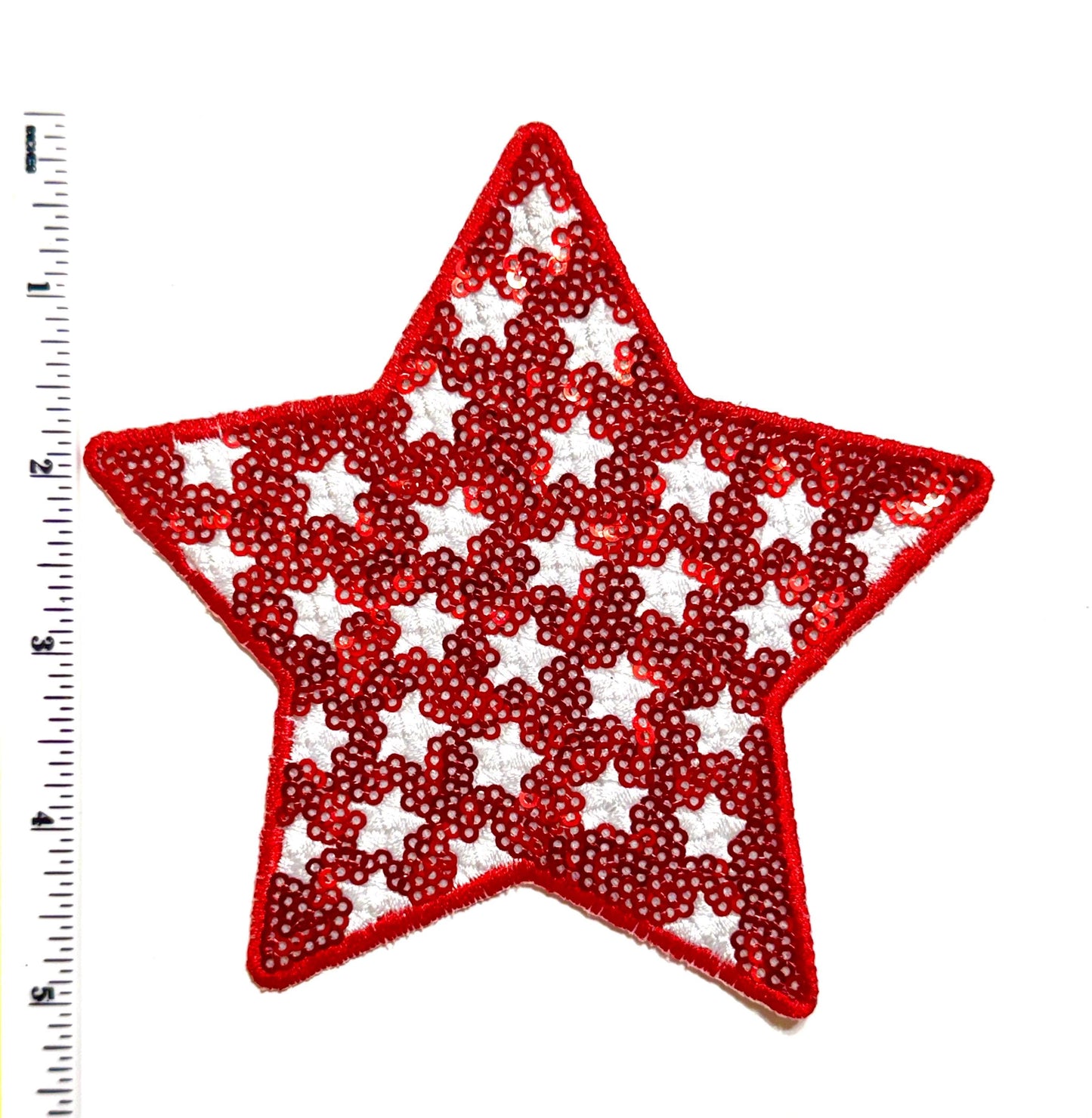 Patriotic Stars 5” Sequins Iron On Patches