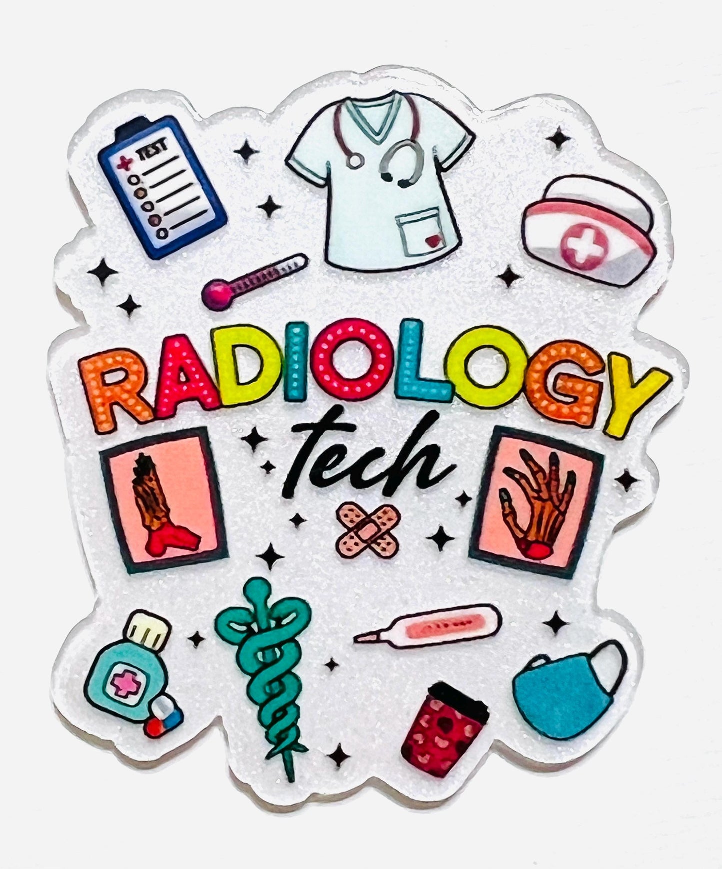 Radiology Tech acrylics - flatback acrylics set of 3