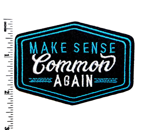 Make Sense Common Again patch - DIY Embroidered Iron on patch