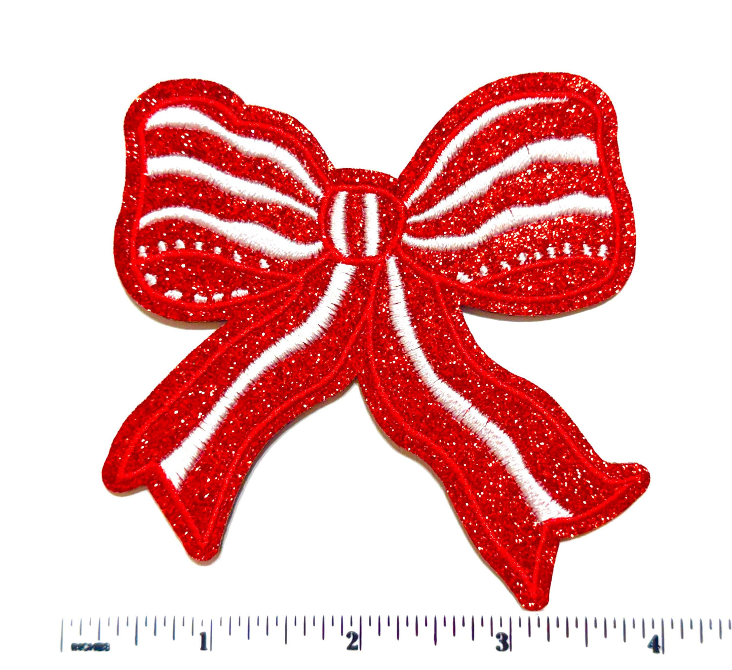 Patriotic bow Patch - Embroidered DIY Iron-On patches with glitter