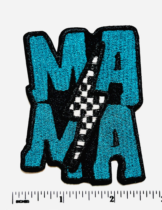 Mama lightning bolt patch - Embroidered Iron on patch