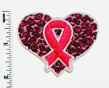 Breast Cancer Awareness Heart with Ribbon 2.5”