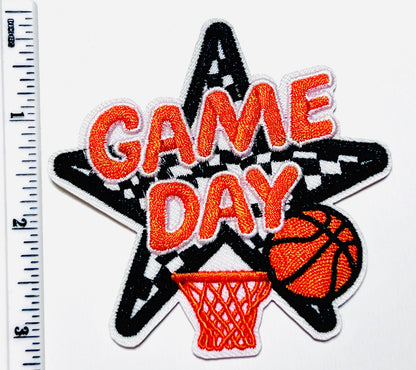 Basketball game day patch - Embroidered Iron on patch