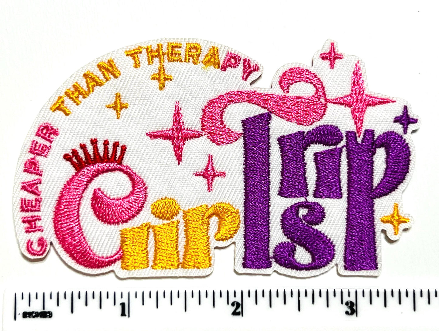 Girls Trip Cheaper than Therapy Patch - Embroidered Iron-On patch