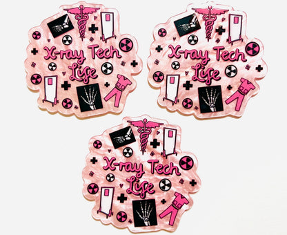 X-ray Tech Life acrylics - flatback acrylics set of 3