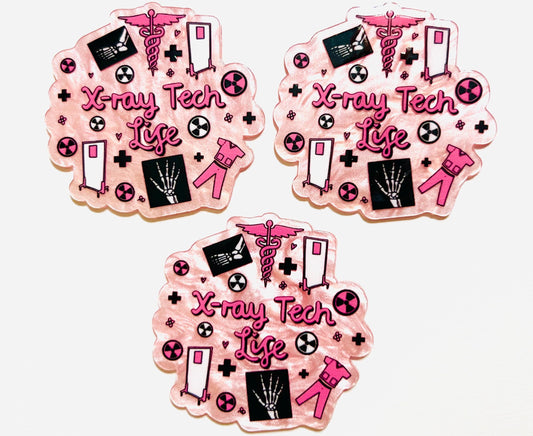 X-ray Tech Life acrylics - flatback acrylics set of 3
