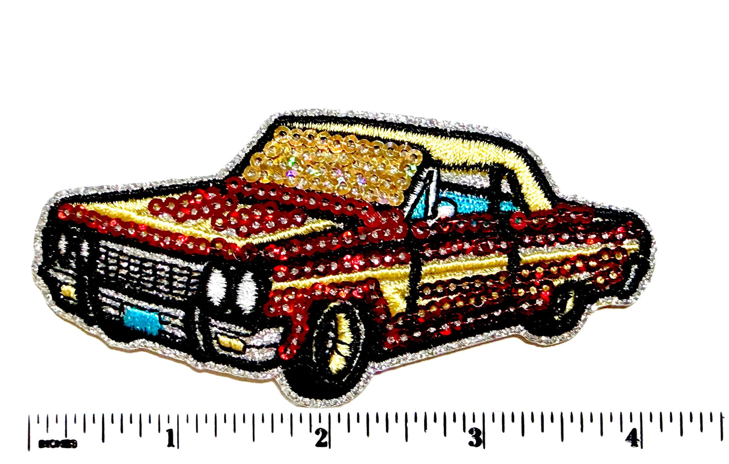 Lowrider Cars Sequins Iron On Patch - Sequins Iron On Patch