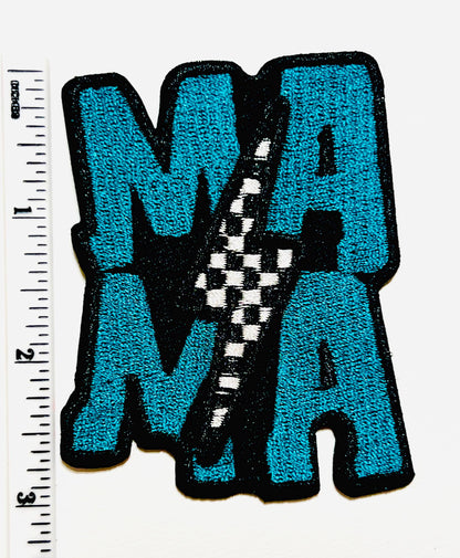 Mama lightning bolt patch - Embroidered Iron on patch