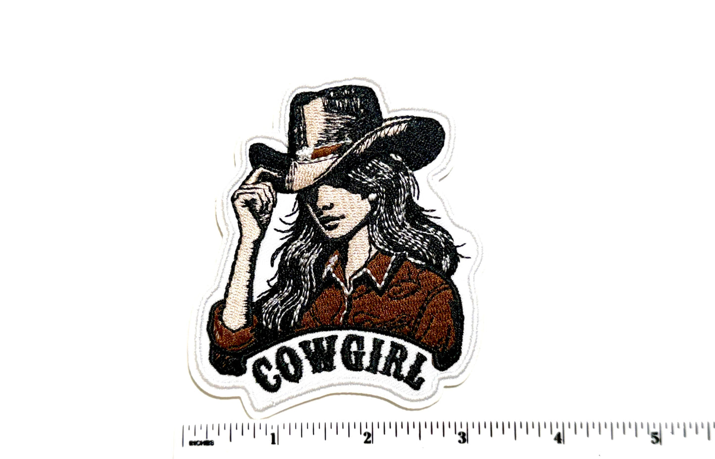 Cowgirl patch - Embroidered Iron on patch 3.5”