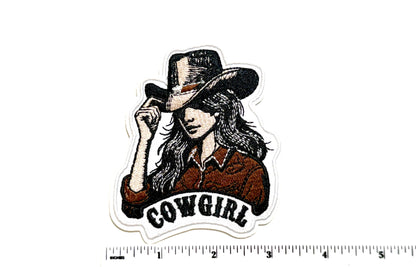 Cowgirl patch - Embroidered Iron on patch 3.5”