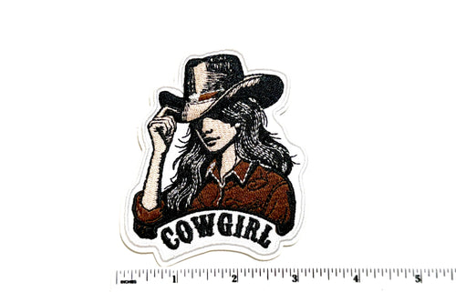 Cowgirl patch - Embroidered Iron on patch 3.5”