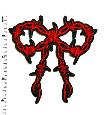 Barbed Wire Bows - Embroidered Iron on Patches 4”