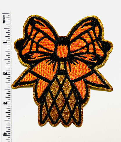 Basketball patches - Embroidered DIY Iron on patches with gold glitter