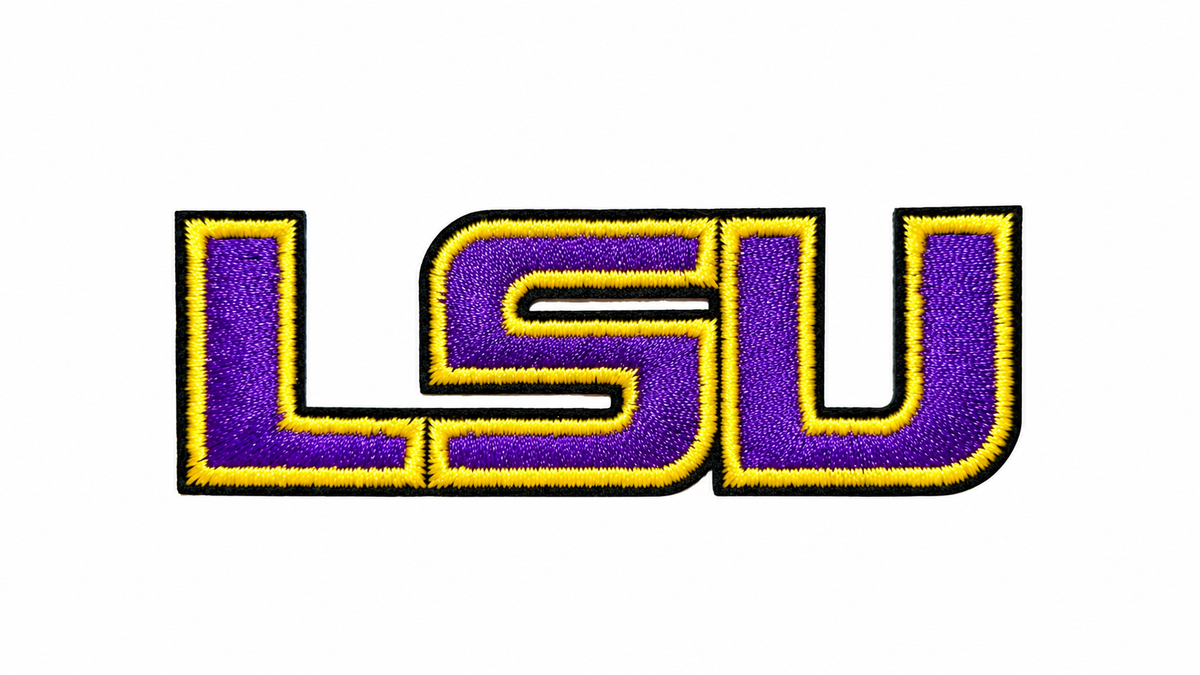 LSU hat patch - Embroidered Iron on patch 4”