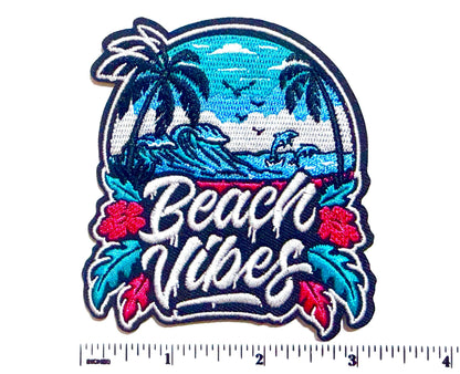 Beach Vibes drip patch - Embroidered Iron on patch
