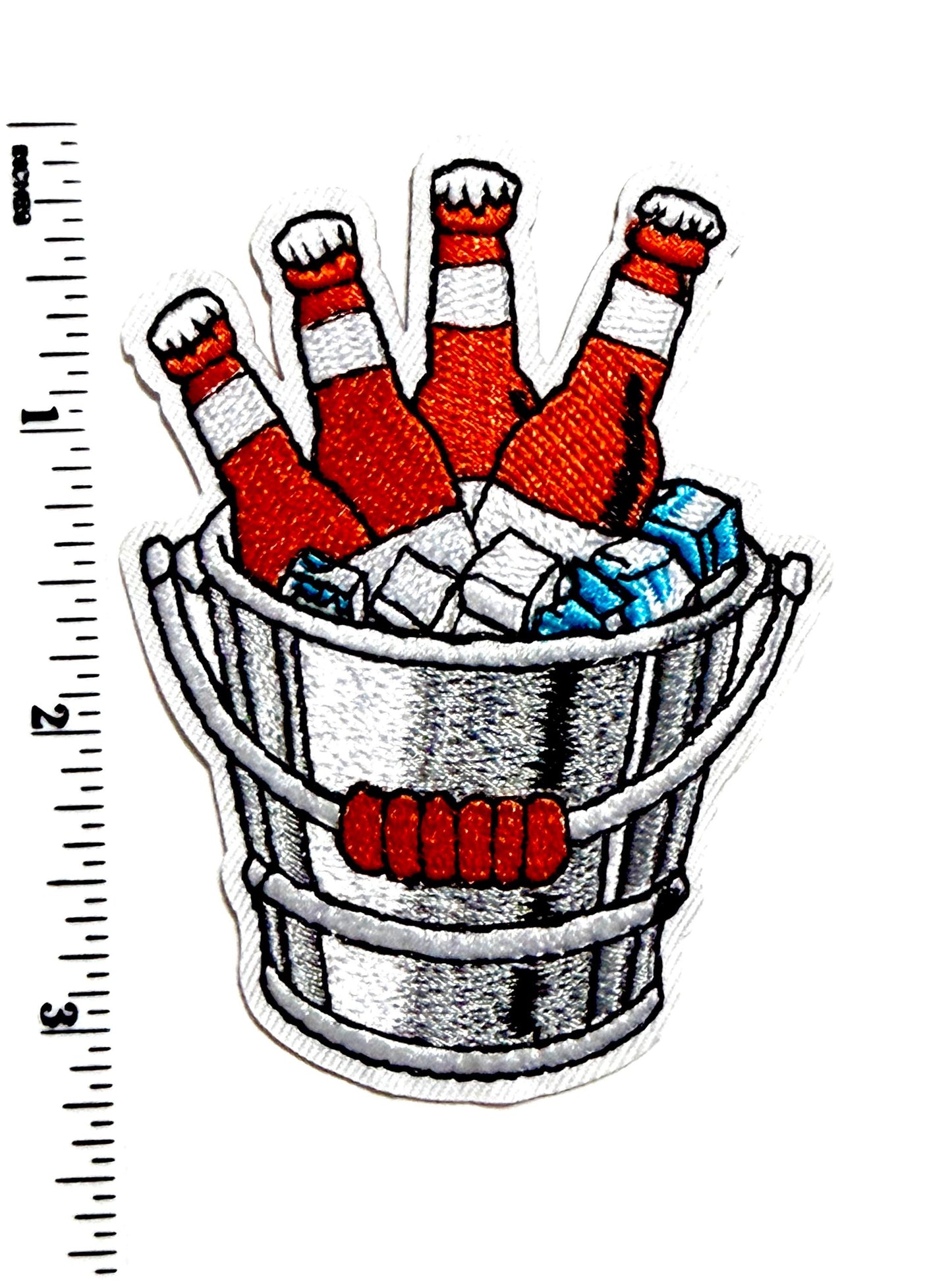 Bucket of Beers patch - Embroidered DIY Iron on Patch