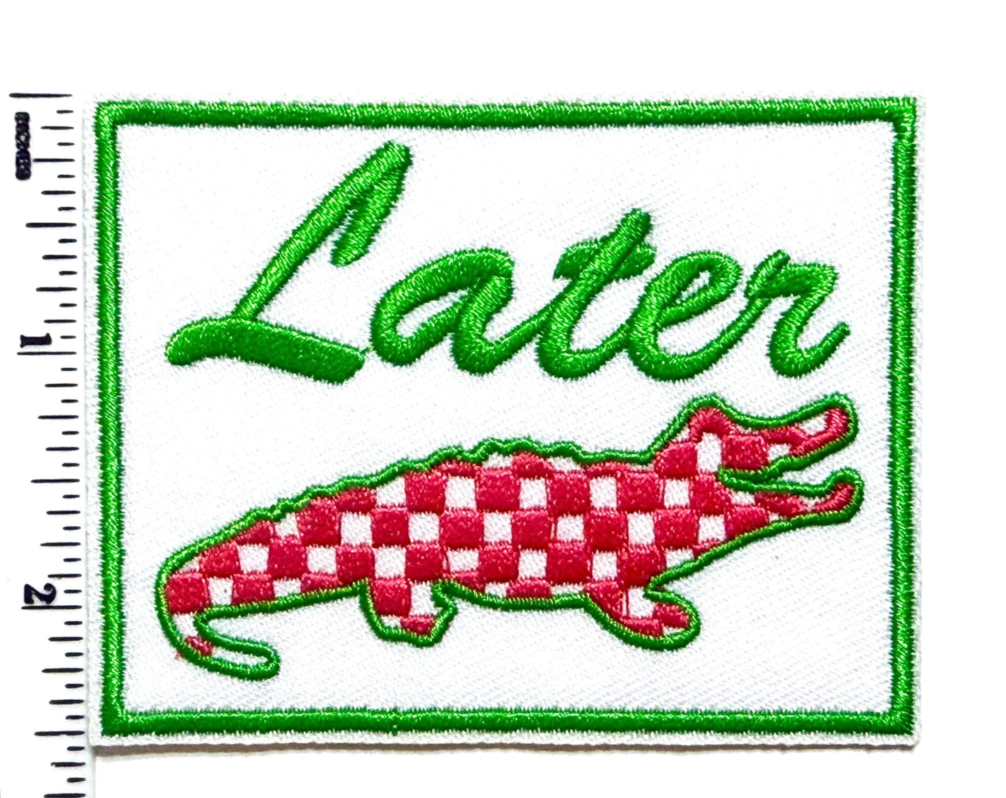 Later Gater patch - Embroidered iron on patch with neon colors