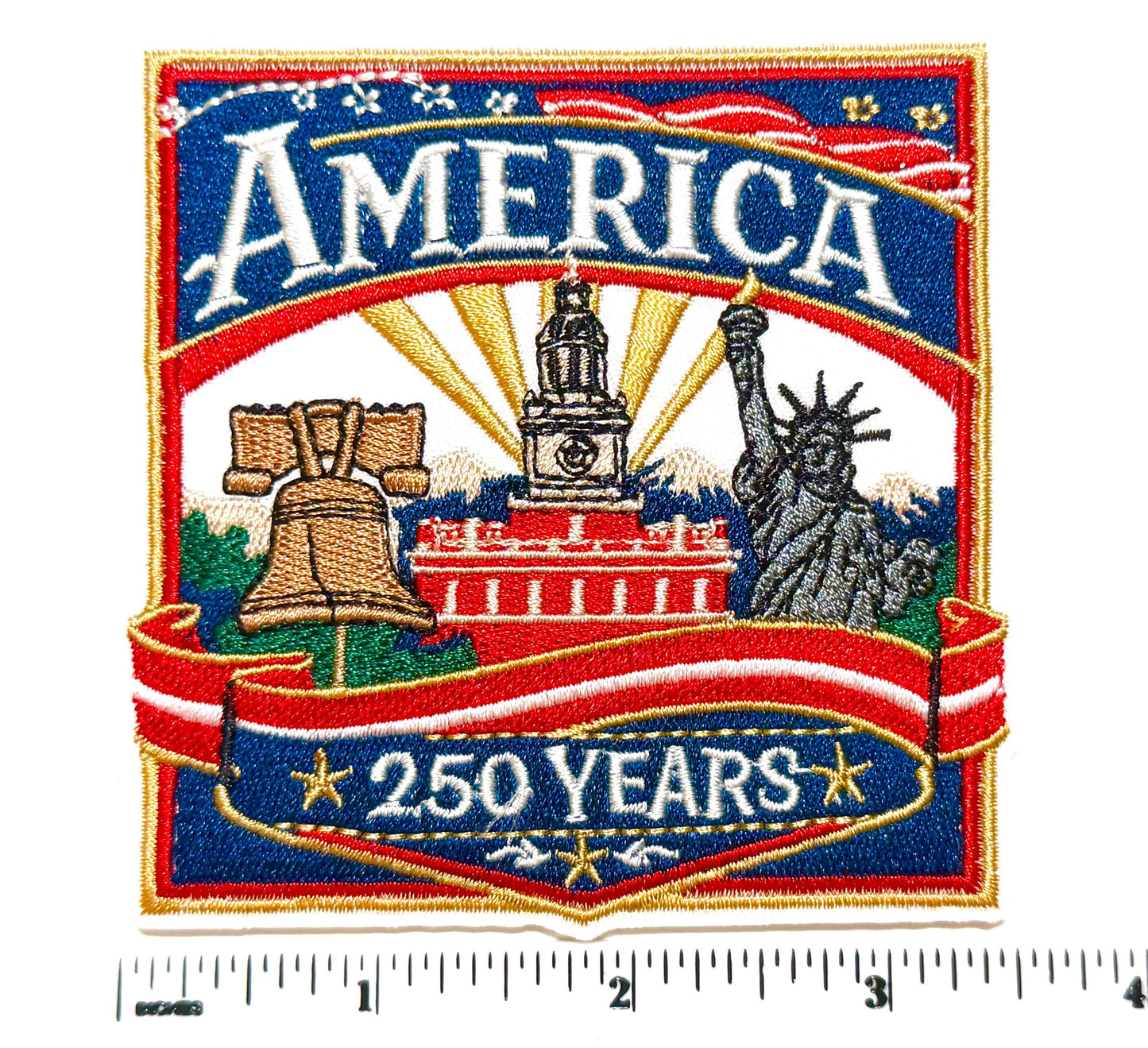 America 250 Years patriotic patch - Embroidered Iron On Patch 3.5”