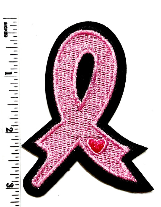 Breast Cancer Awareness Ribbons - Embroidered Iron On Patches 3”