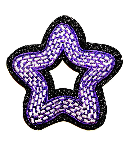 Star cut out patches - Embroidered DIY Iron on patch 3”