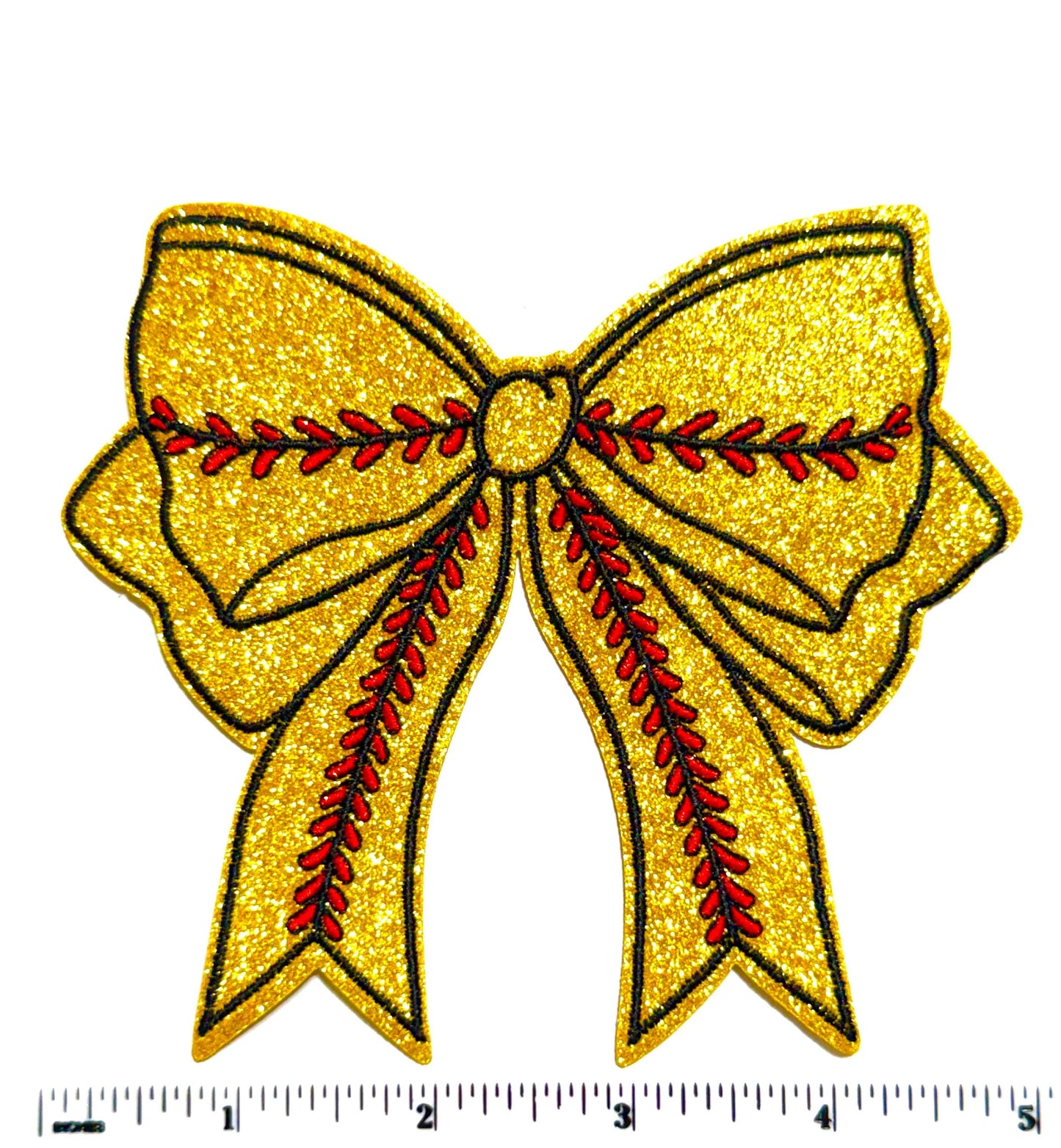 Softball bow glitter Patch – DIY Iron-On Applique