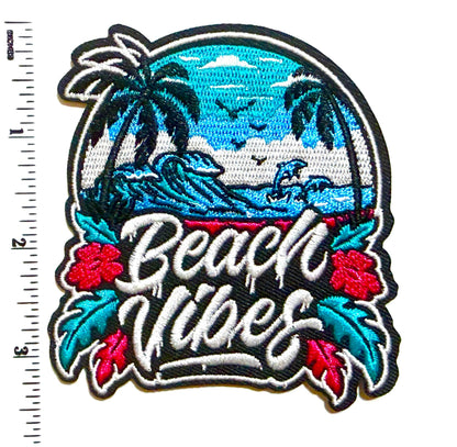 Beach Vibes drip patch - Embroidered Iron on patch
