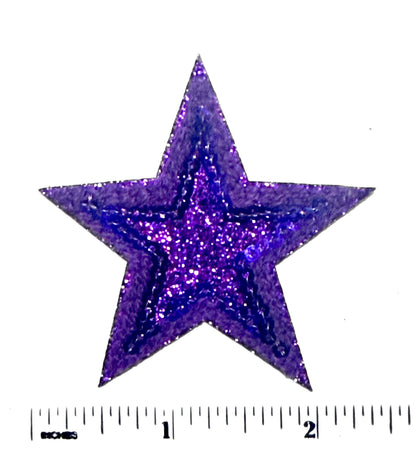 Star sequins, glitter & embroidered Iron on patch