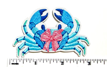 Blue Crab patch - Embroidered Iron On Patch 3”