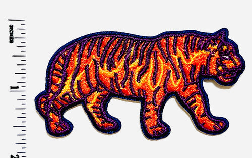 Purple Tiger patch - Embroidered Iron on patch