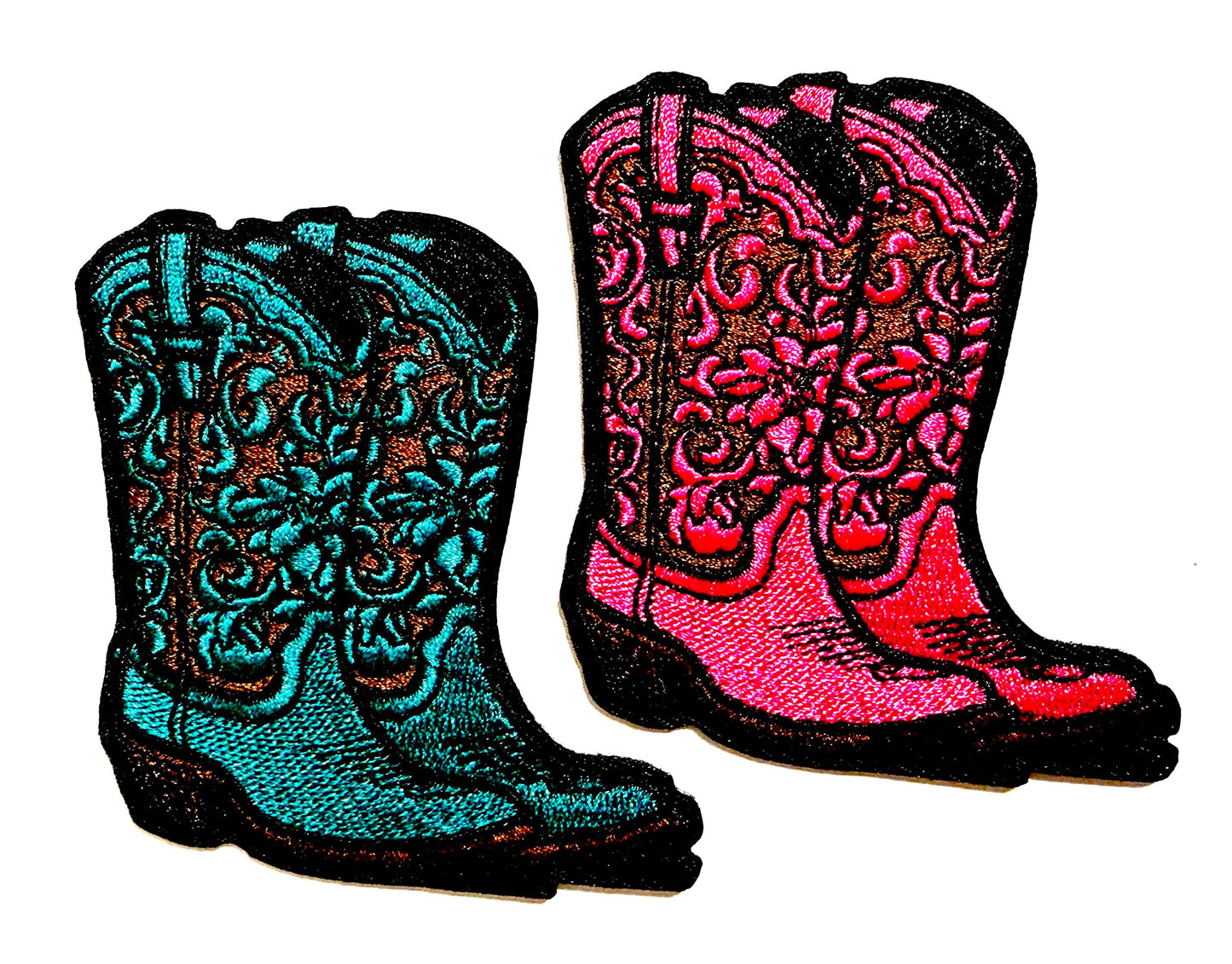 Cowgirl boots patches - Embroidered Iron On Patch 3”