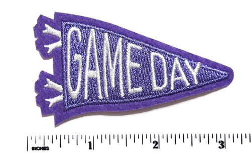 Game day pennant patch purple 3”