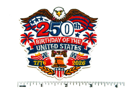 250 Birthday of the United States patriotic patch - Embroidered Iron On Patch 3.25”