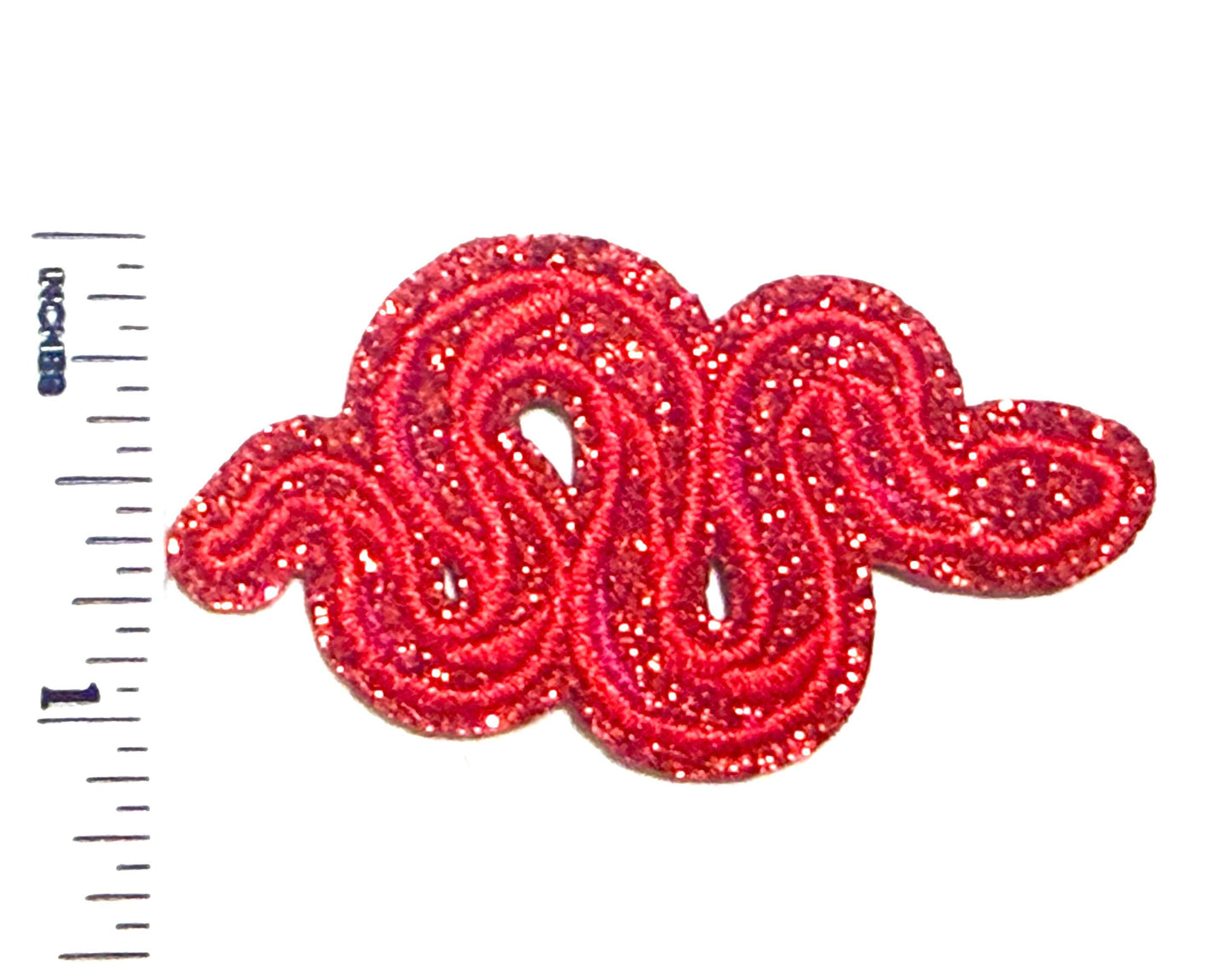 Glitter Snakes 2” - Embroidered DIY Iron on patch with glitter